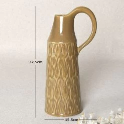 Alvar Stoneware Jug, Ochre – 32.5 Cms 7 Alvar Stoneware Jug, Ochre – 32.5 Cms -decoration 5110400301548 d 3
