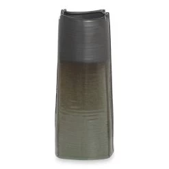 Irises Flower Vase, Black & Sage Green - 16x37.5 Cms