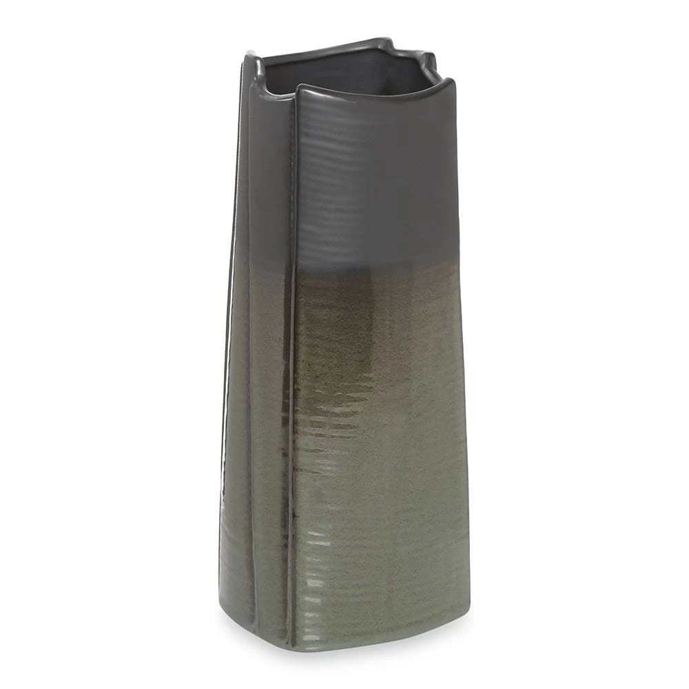 Irises Flower Vase, Black & Sage Green - 16x37.5 Cms 2 Irises Flower Vase, Black & Sage Green - 16x37.5 Cms - Image 2