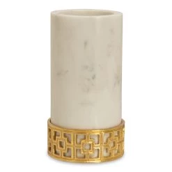 Nero Small Flower Vase, White & Gold - 10x20 Cm