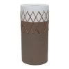 Ceramic And Rattan Vase, White & Brown - 46 Cm