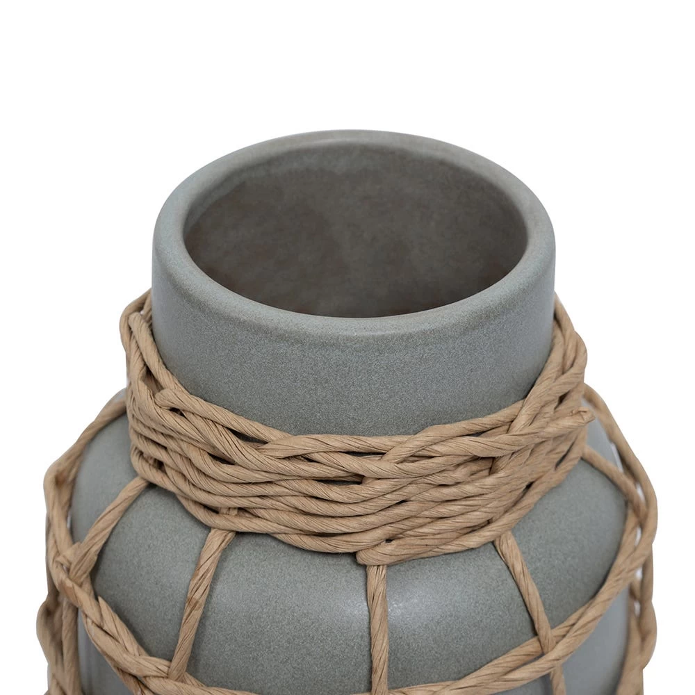 Misaki Ceramic Vase, Grey & White - 26 Cm 2 Misaki Ceramic Vase, Grey & White - 26 Cm - Image 2
