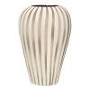 Ribbon Ceramic Vase, White & Silver - 22x34 Cm