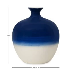 Cassa Ceramic Vase, White & Blue - 24.5x28 Cm -decoration 5110400302446 3