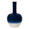 Cassa Ceramic Vase, White & Blue - 17x29 Cm