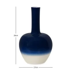 Cassa Ceramic Vase, White & Blue - 17x29 Cm -decoration 5110400302453 3