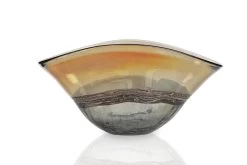 Amber Glass Bowl - 33 X 21 X 16 Cms