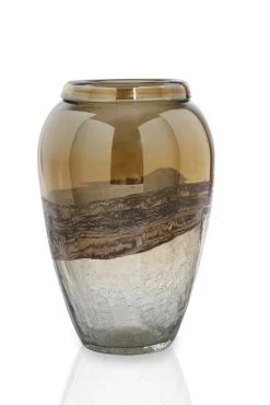 Amber Glass Vase - 18 X 18 X 26 Cms