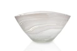 Pink Glass Bowl - 30X 22 X 15 Cms