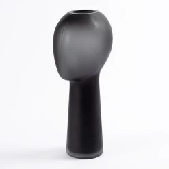Mask Handmade Vase, Black - 18x40 Cm