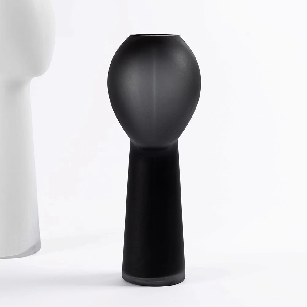 Mask Handmade Vase, Black - 18x40 Cm 2 Mask Handmade Vase, Black - 18x40 Cm - Image 2