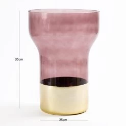 Glam Handmade Vase, Purple & Gold - 25x35 Cm -decoration 5110400401392 4