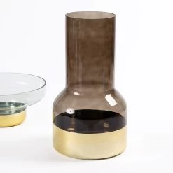 Glam Handmade Vase, Coffee & Gold - 23x40 Cm
