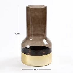 Glam Handmade Vase, Coffee & Gold - 23x40 Cm -decoration 5110400401408 4