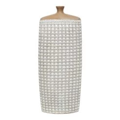 Matte Vase, White & Brown - 23x58.5 Cm