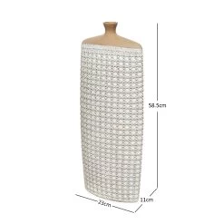 Matte Vase, White & Brown - 23x58.5 Cm -decoration 5110400500620 4