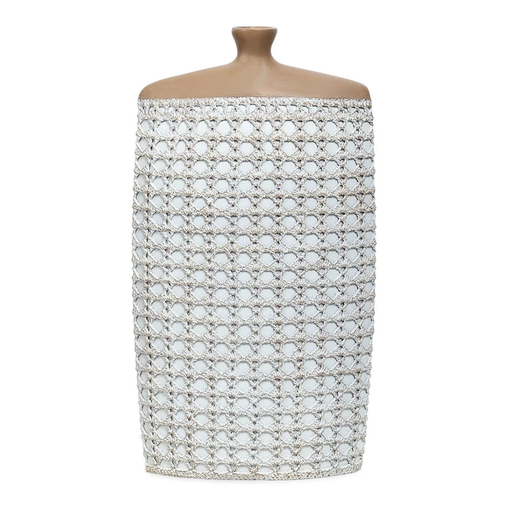 Matte Vase, White & Brown - 22x40.5 Cm 1 Matte Vase, White & Brown - 22x40.5 Cm