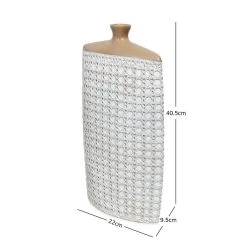 Matte Vase, White & Brown - 22x40.5 Cm 7 Matte Vase, White & Brown - 22x40.5 Cm -decoration 5110400500637 4