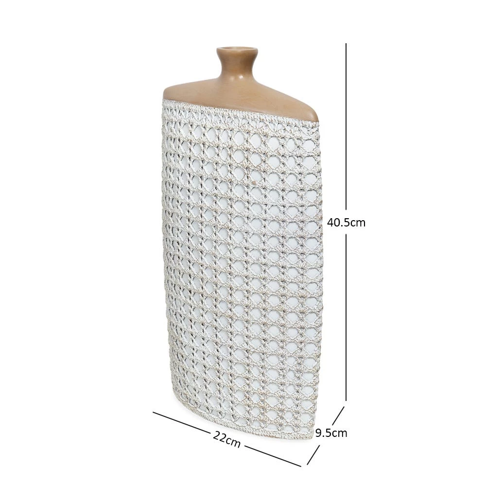 Matte Vase, White & Brown - 22x40.5 Cm 4 Matte Vase, White & Brown - 22x40.5 Cm - Image 4