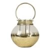 Neel Handcrafted Crackle Glass Lantern, Ombre & Gold - Large