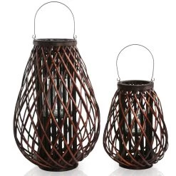 Leah Floor Hurricane Trapeze Lantern, Brown – Medium 7 Leah Floor Hurricane Trapeze Lantern, Brown – Medium -decoration 5110400900260 4