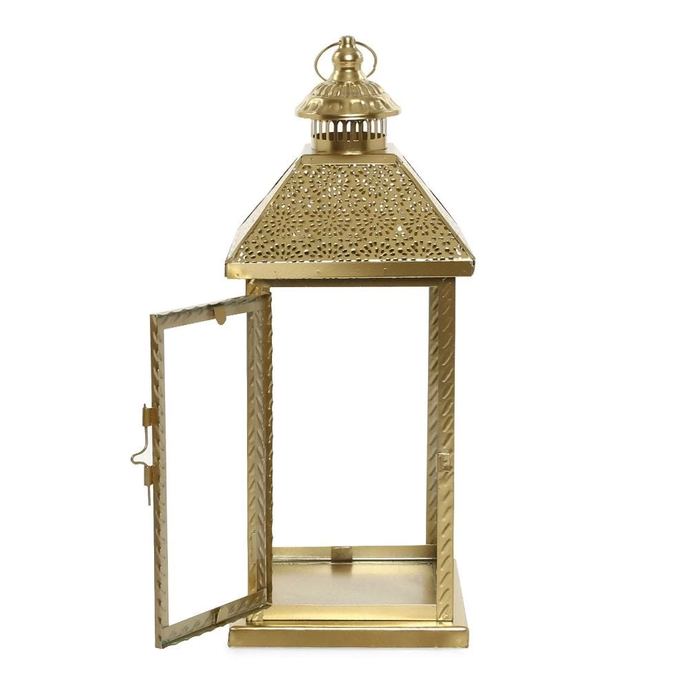 Emallie Lantern, Gold – 14.5x36 Cms 2 Emallie Lantern, Gold – 14.5x36 Cms - Image 2