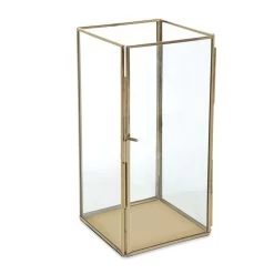 Rabia Handcrafted Metal Lantern, Gold – 13x25 Cms