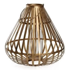 Round Outdoor Candle Lantern, Antique Gold – Large, 59 Cms