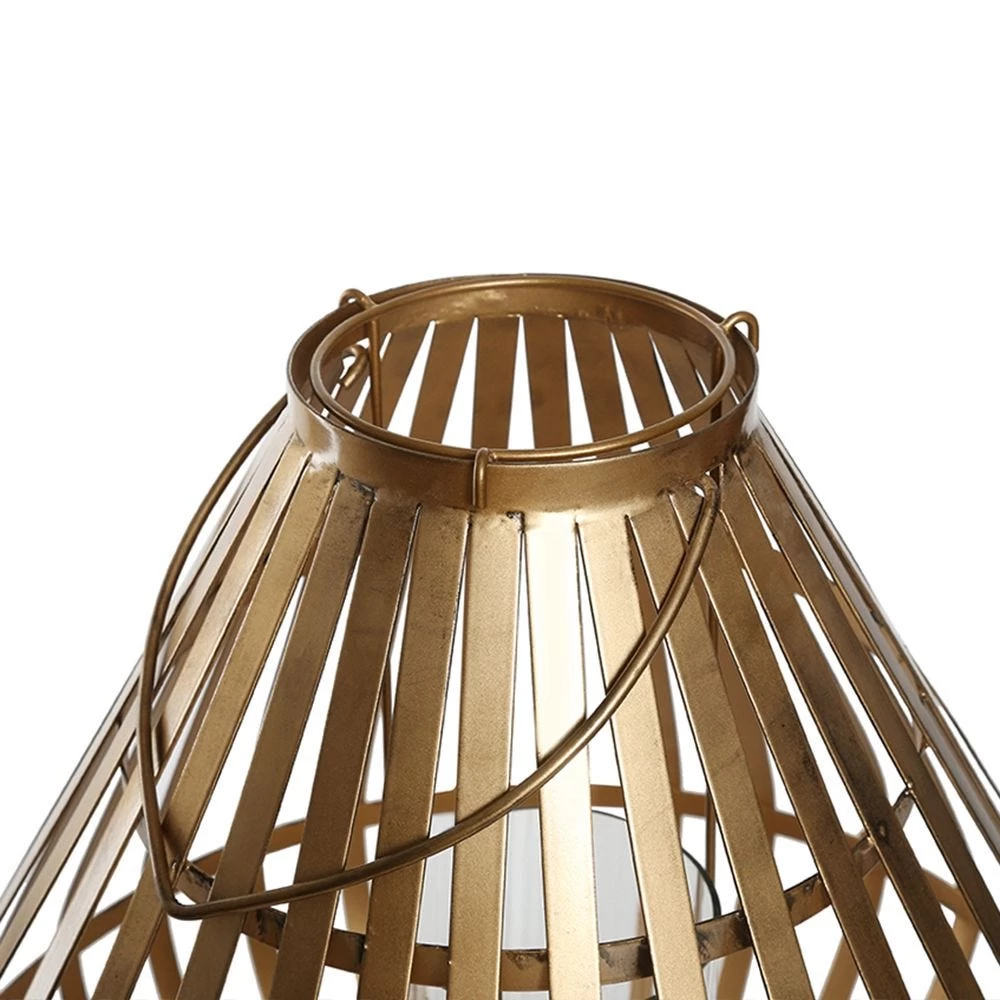 Round Outdoor Candle Lantern, Antique Gold – Large, 59 Cms 2 Round Outdoor Candle Lantern, Antique Gold – Large, 59 Cms - Image 2