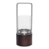 Lorin Glass Candle Lantern, Walnut & Silver – Small
