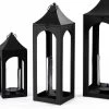 Ebony Lantern, Black - 21x20x64 Cm