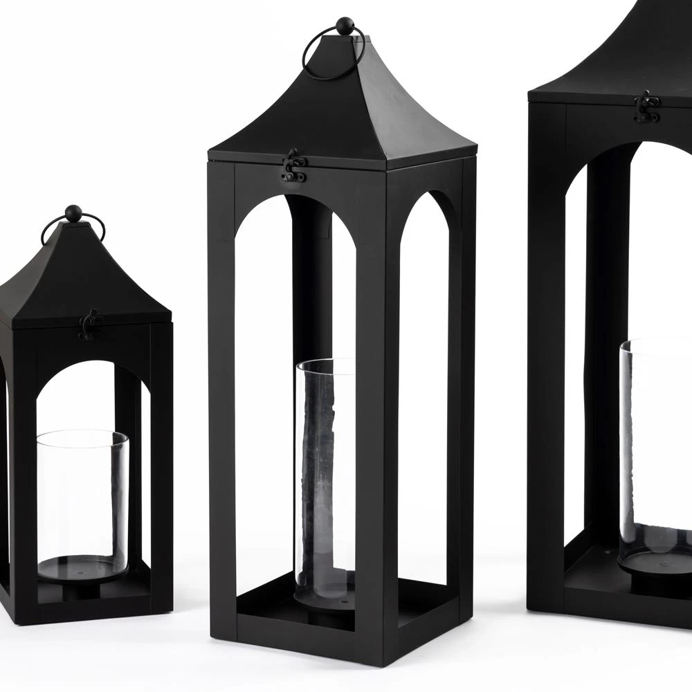 Ebony Lantern, Black - 21x20x64 Cm 1 Ebony Lantern, Black - 21x20x64 Cm