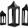 Ebony Lantern, Black - 26x25x72 Cm