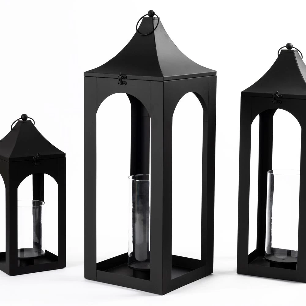 Ebony Lantern, Black - 26x25x72 Cm 1 Ebony Lantern, Black - 26x25x72 Cm