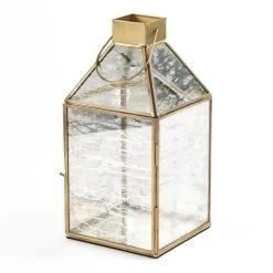 Rumi Lantern, Antique Gold - 16x16x31 Cm