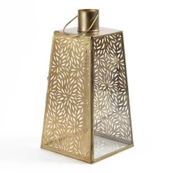 Mehal Lantern, Gold - 17x17x35 Cm