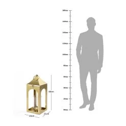 Ashaq Lantern, Gold - 18x17x43.5 Cm -decoration 5110400902264 5