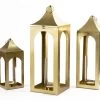 Ashaq Lantern, Gold - 21x20x64 Cm