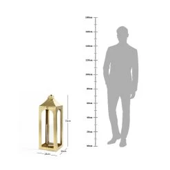 Ashaq Lantern, Gold - 26x25x72 Cm -decoration 5110400902288 5