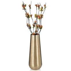 Aluminum Rim Pod Vase, Brushed Gold – Small