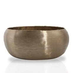 Mink Brushed Gold Convex Metal Bowl – Large