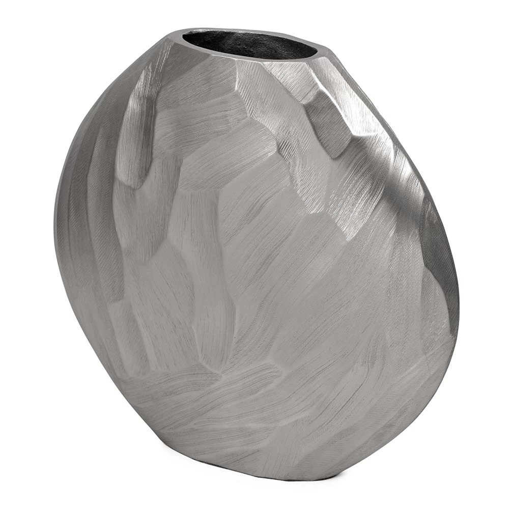 Impress Vase, Matte Silver - 38x37.5 Cm 2 Impress Vase, Matte Silver - 38x37.5 Cm - Image 2