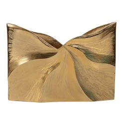 Ribbon Vase, Raw Bright Gold - 40x31.5 Cm