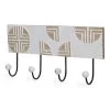 Retro Geometric Wooden Wall Hook, Whitewash