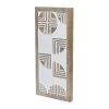 Retro Geometric Wooden Plaque, Whitewash