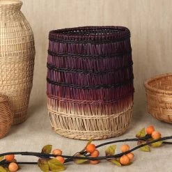 Daisy Handwoven Seagrass Storage Basket, Multicolour - 41x39 Cms
