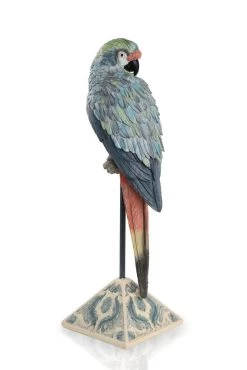Resin Macaw On Mantle Figurine - 60 Cms