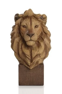 Resin Lion Bust Figurine - 38 Cms