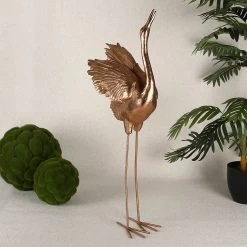 Resin Crane Figurine, Gold – 79.5 Cms