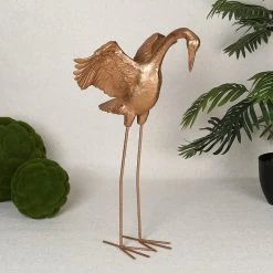 Resin Crane Figurine, Gold – 66 Cms